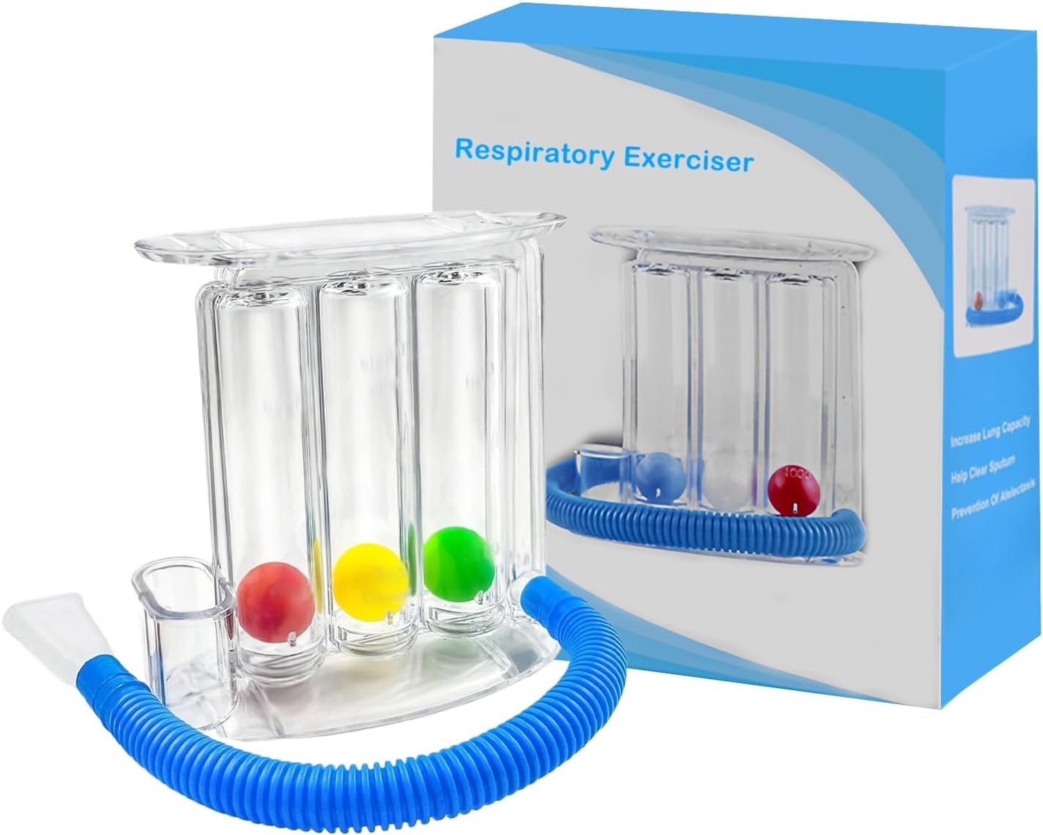 Diepe Ademhaling Oefenapparaat voor Longen, Wasbaar Ademhalingsysteem, Spirometer voor Effectieve Ademhalingstraining en Longversterking