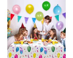 Kisstta 137 x 274 cm feesttafelkleed, herbruikbare tafelkleden voor verjaardag, waterdicht plastic tafelkleed - ShopVlot