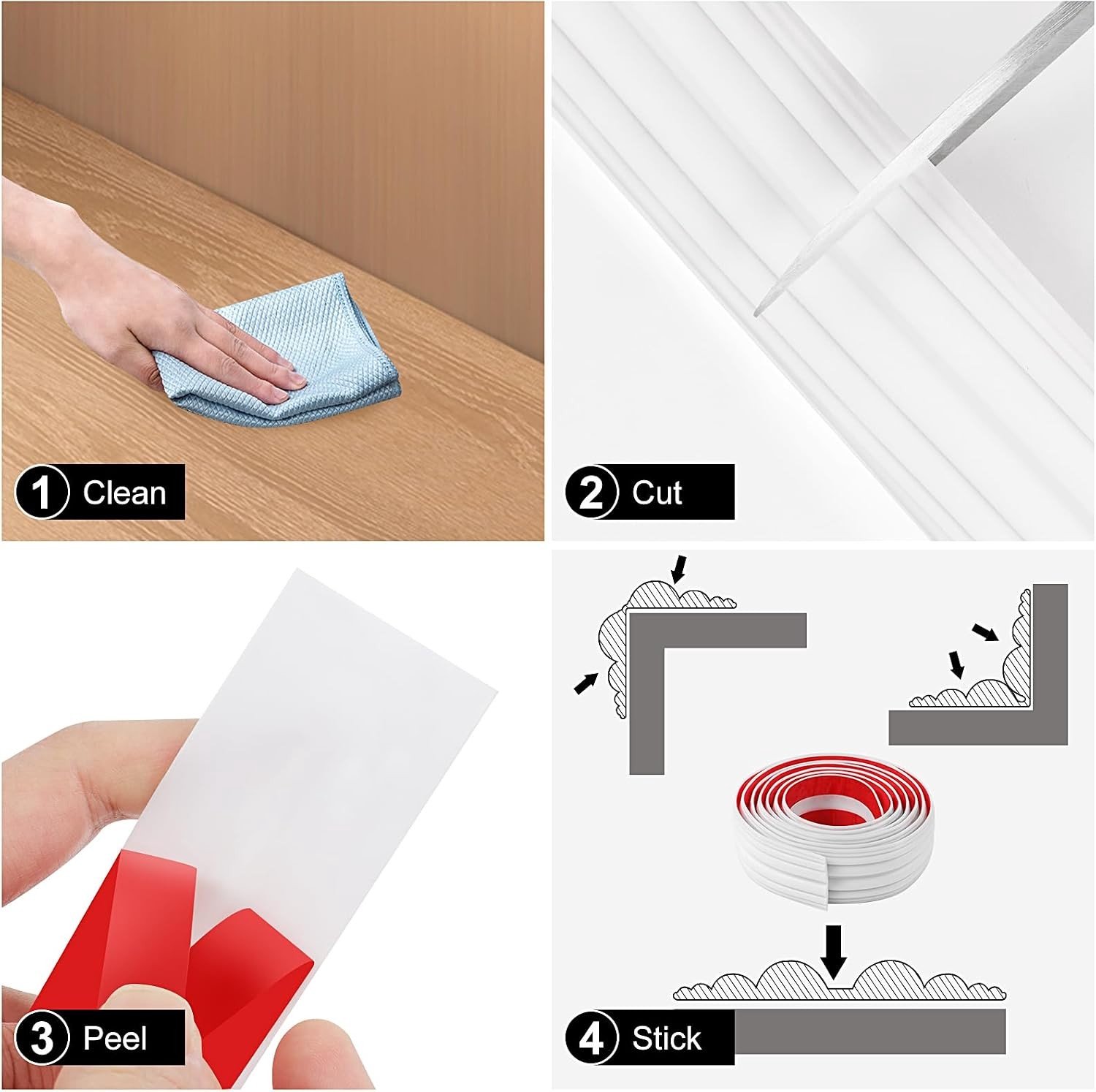 Adhesieve Schuim Hoekbeschermers 200cm x 2cm voor Babyveiligheid, Randen Beschermen tegen Snijwonden, Ideaal voor Tafel en Meubels (Zwart) – foto 5