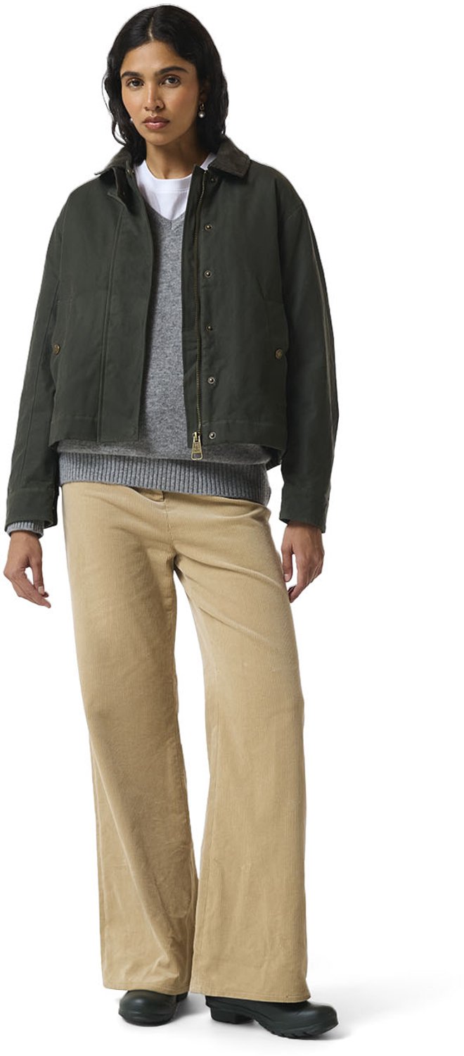 Leith Waxed Jacket Dames Jas Katoen Groen