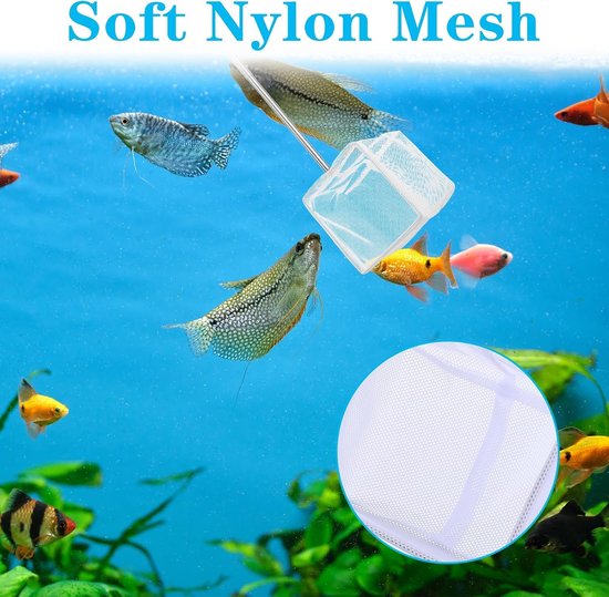 2 stuks schepnet voor aquarium en vijvers, mini-aquarium visnet met uittrekbare handgreep, ideaal voor garnalen en vissen, 8/10 cm — afbeelding 2