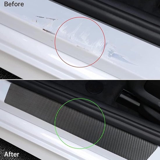 5 stuks dorpelbeschermers voor Mercedes-Benz CLS C218 2010-2017, beschermfolie van koolstofvezel voor dorpel stootplaat sticker welkomststicker pedaal — afbeelding 2