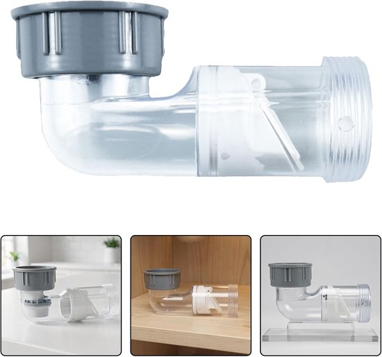 2 Stuks P-trap Vervanging met Anti-odor Ventiel Duurzame Keukenspoelbak Afvoer Connector voor Ijzeren Buizen Geurpreventie Eenvoudige Installatie — afbeelding 3