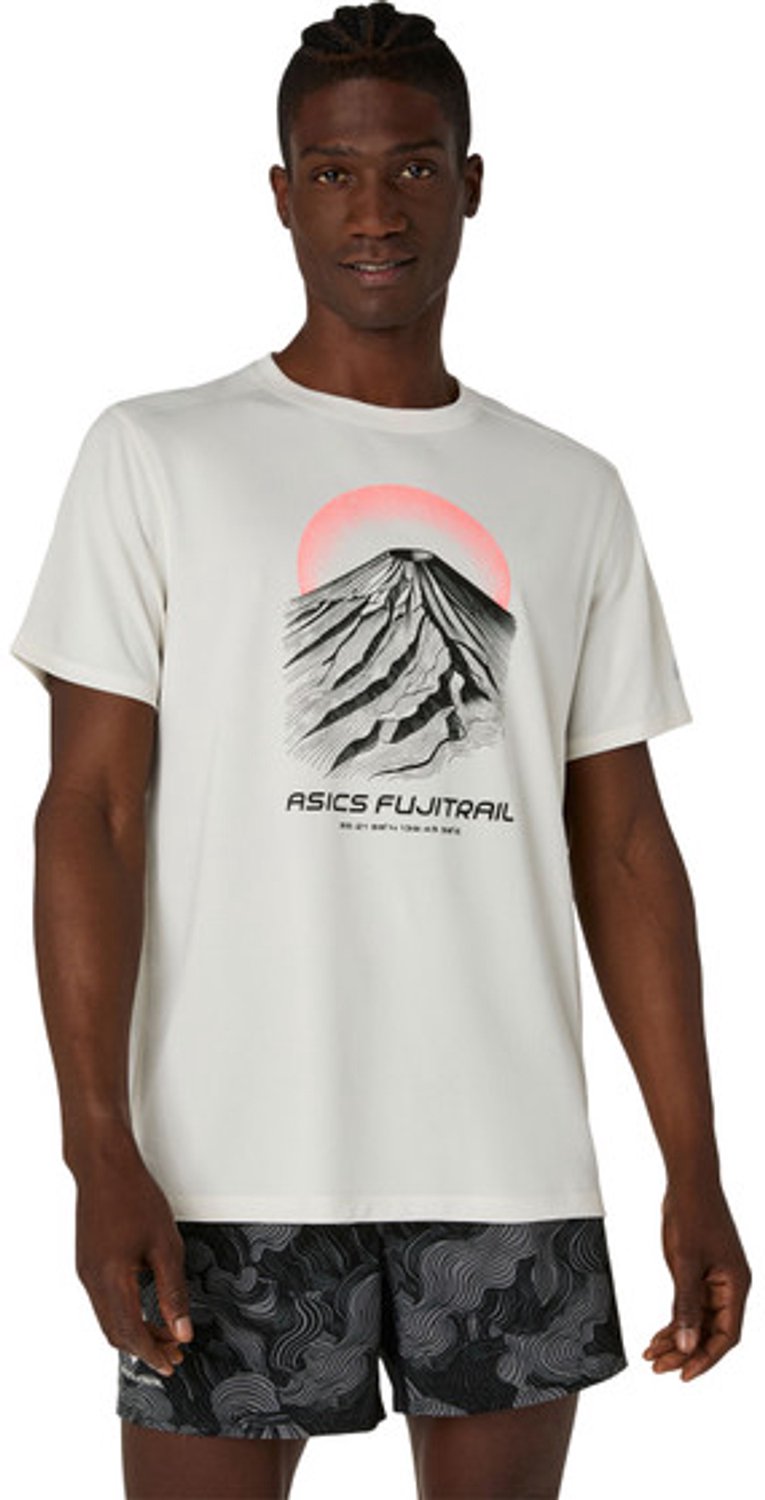 Asics Fujitrail Logo SS Top Heren Hardloopshirt Wit