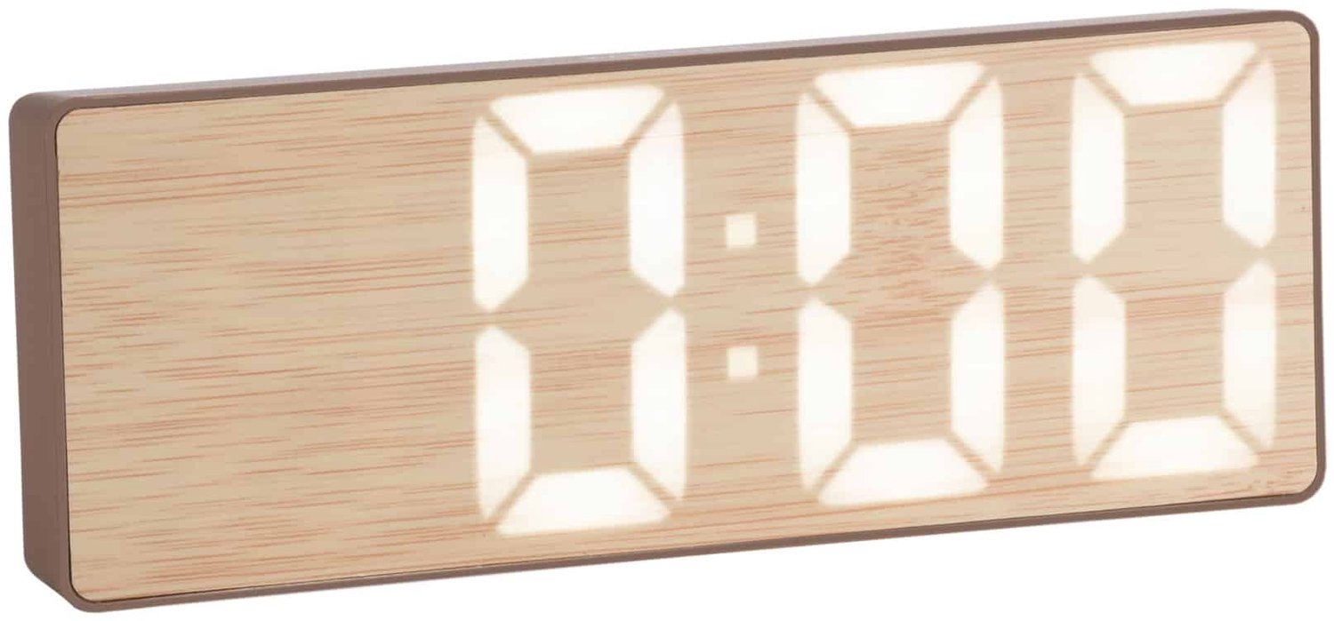 Karlsson Wekker Bondone - Mokkabruin - 16x2.5x6cm - Scandinavisch - Wekker voor slaapkamer - Wekkers