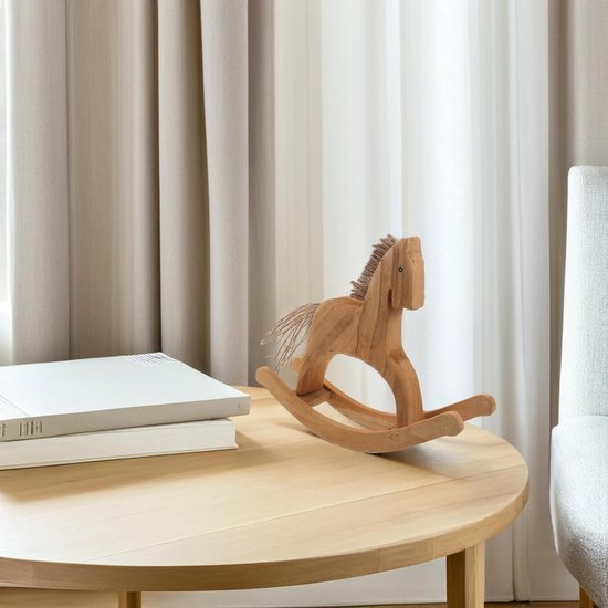Vintage Houten Hobbelpaard Beeldje Gedetailleerd Chinees Dierenriem Paard Sculptuur Stevige Houten Decoratie voor Bureau Kinderkamer Geluk Rijkdom Souvenir — afbeelding 5