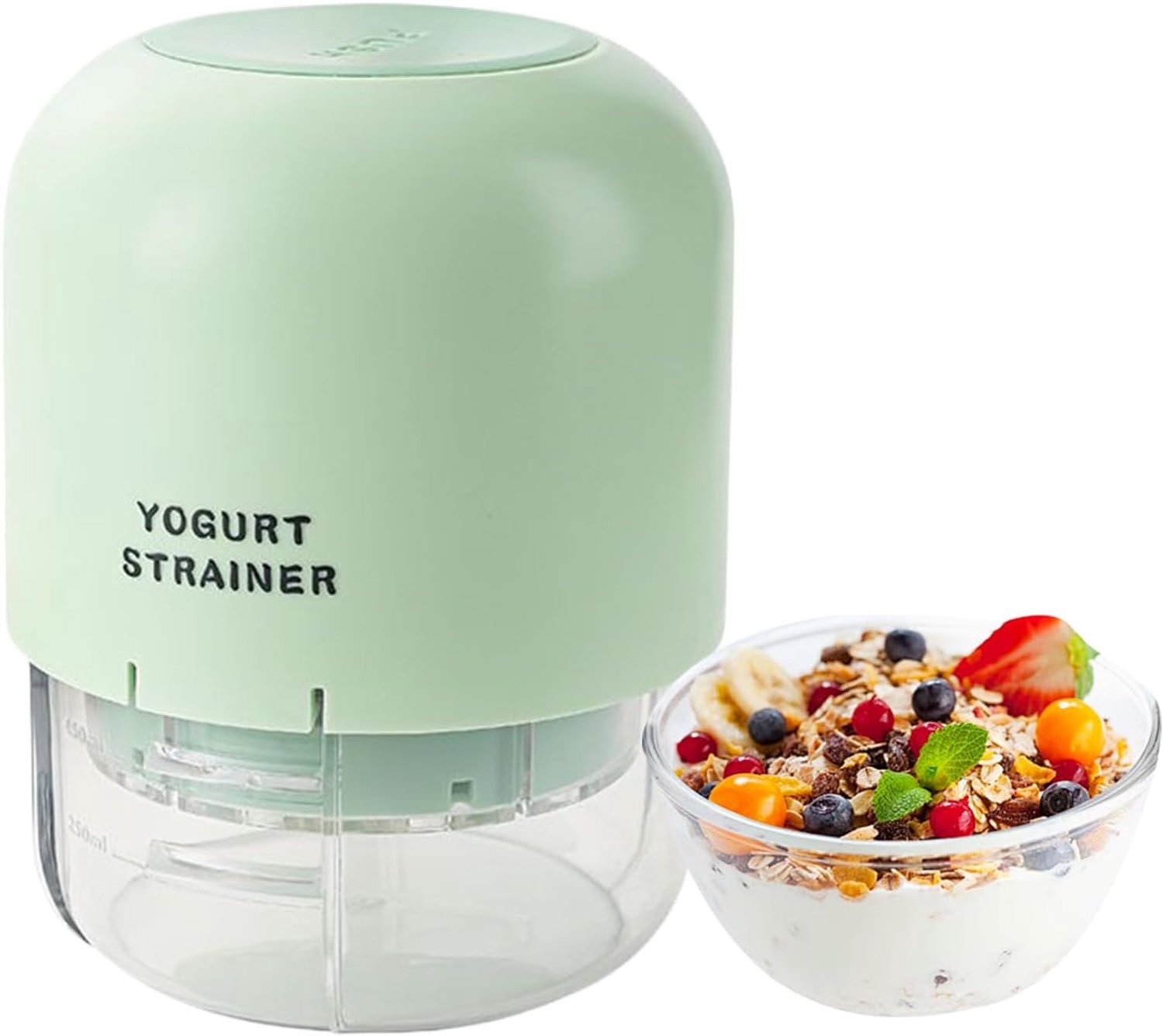 Yoghurtzeef met persmechanisme - fijnmazig zeefinzetstuk, zwaar vergiet, multifunctioneel keukengereedschap | voor het persen van sap, kaasbereiding, thee, koffiefilter, honing aftappen