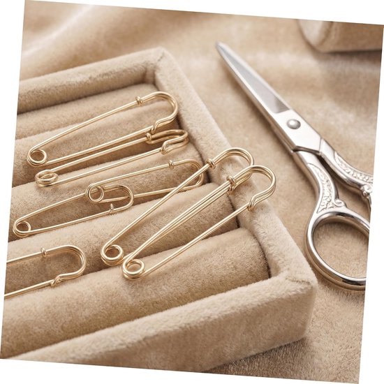 50 Stuks Gouden Zware Veiligheidsnaalden met Lange Naald Stevige Metalen Grote Veiligheidsspelden voor Kleding Leer Dekens Canvas Naaien Krasvrij — afbeelding 3