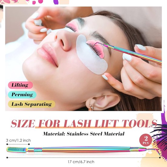 232 Stuks Lash Lift Tool,Lash Lift Staven Siliconen Wimper Pads Wimper Separator Tool met Scheidende Kam Micro Wattenstaafjes Crystal Mascara Paar Oog Pads Wimperverlenging — afbeelding 2