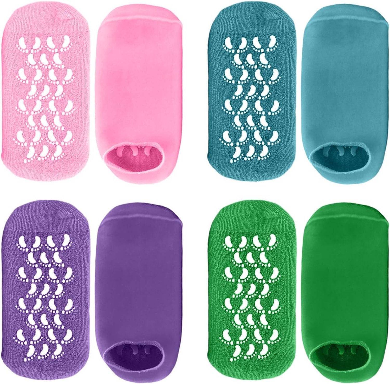 4 paar yogasokken, antislipsokken, zelfgemaakte sokken, hydraterende sokken, accessoires voor voetverzorging.