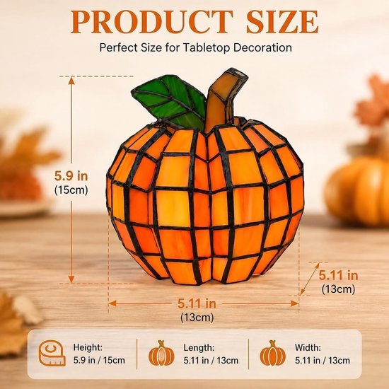 Vintage Halloween decoratie: set vlamloze pompoenkaarsen — afbeelding 2