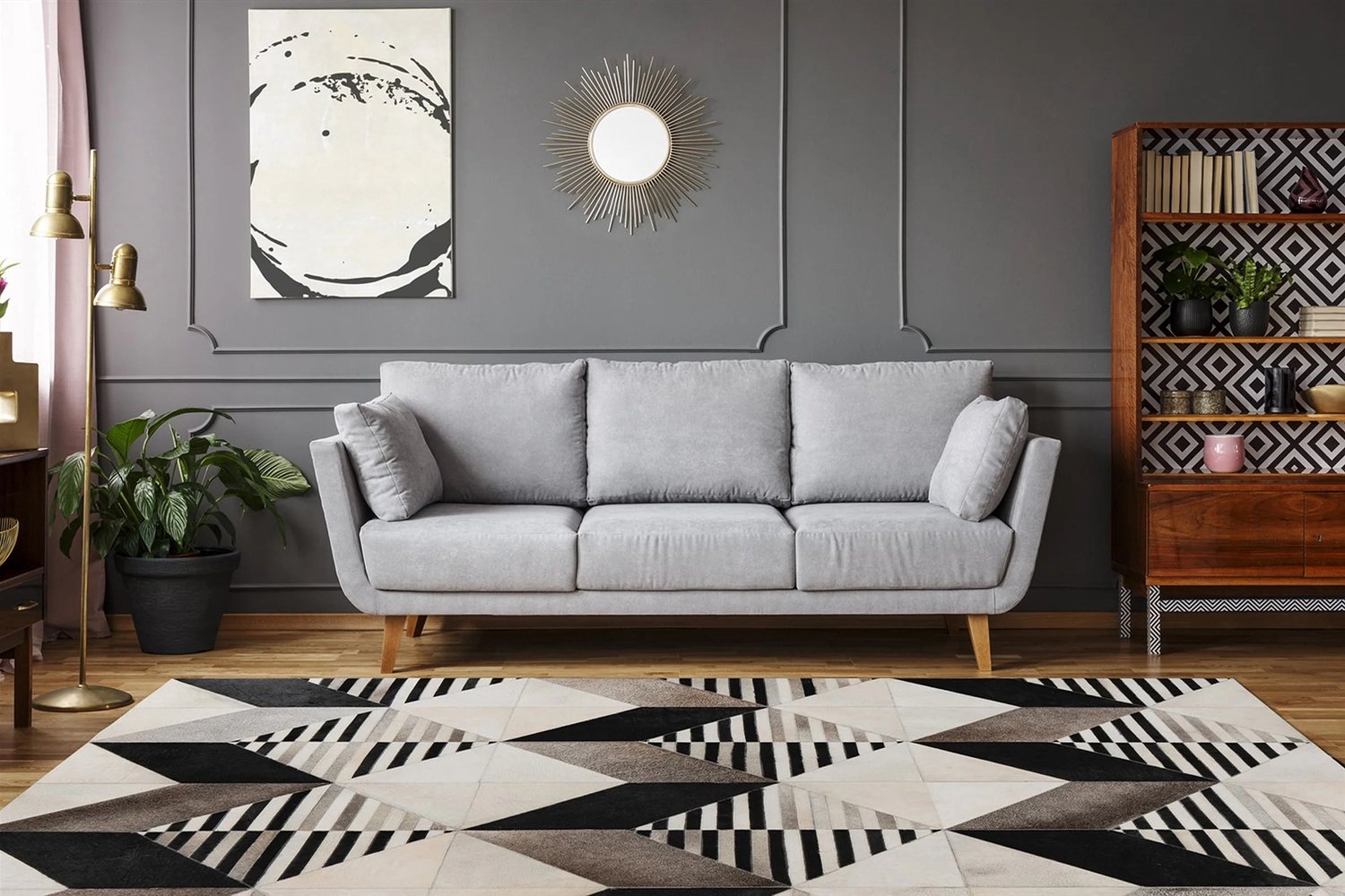 Dutch XXL Leren Vloerkleed | Tapijt | Lavin | Geometrisch | Multikleur | 80x150 cm