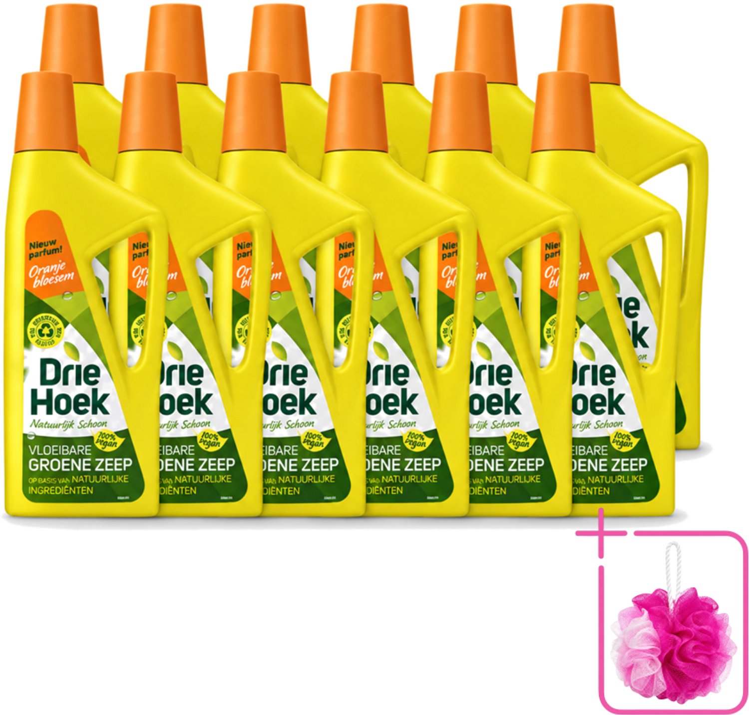 12 x Driehoek – Vloeibare Zeep – Oranjebloesem – 725 ml - Bulkverpakking - Schoonmaken - Douchemop - Natuurlijke zeep