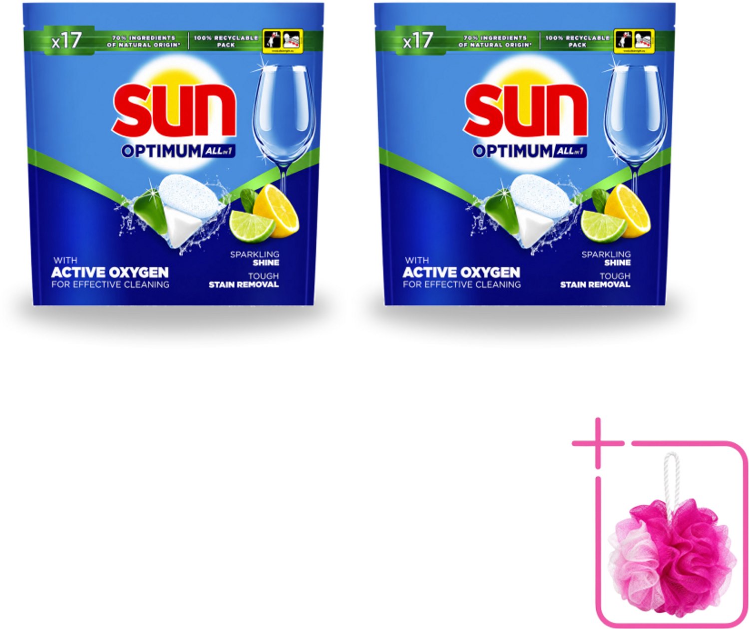 2 x Sun - Vaatwascapsules - Citroen - 17 capsules - Bulkverpakking - Vaatwasmiddel - Douchemop - Vaatwasser