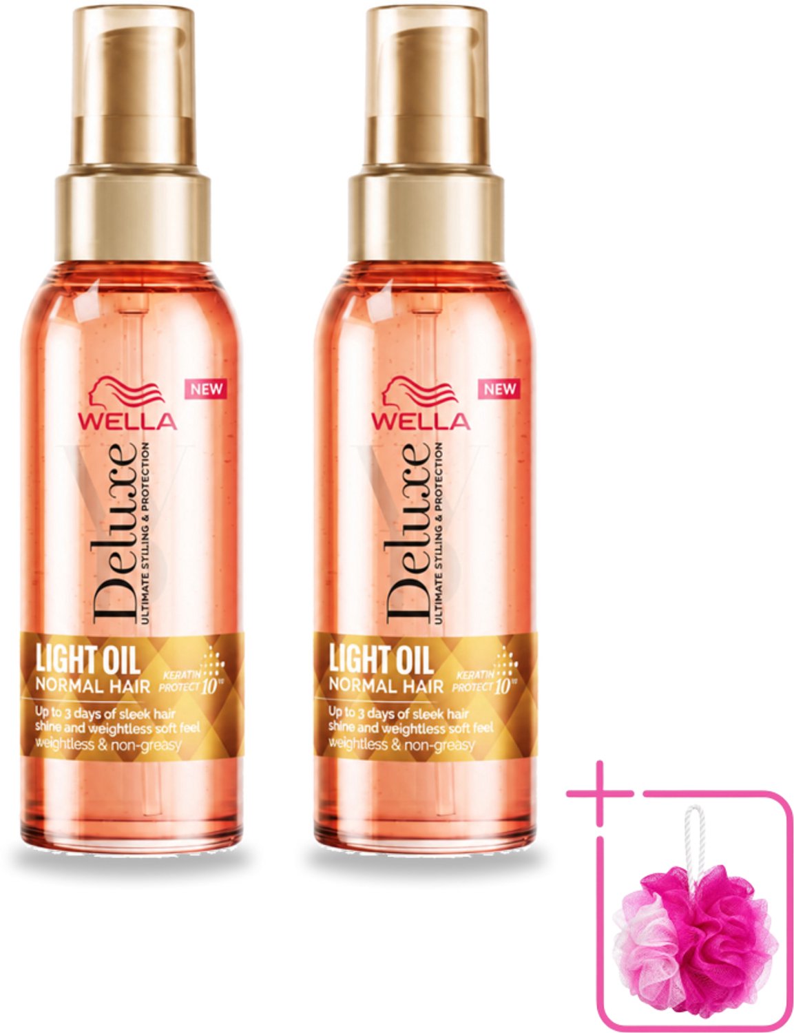 2 x Wella – Deluxe Oil Light – Haarolie – 100 ml - Bulkverpakking - Haarolie - Douchemop - Glans