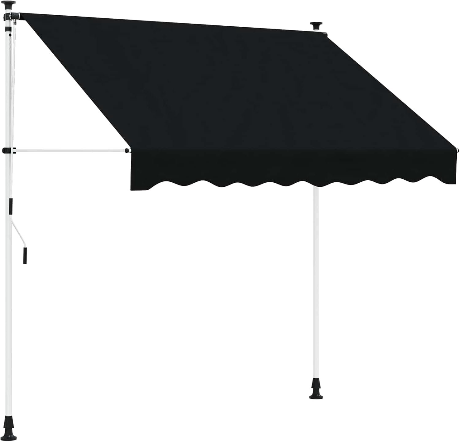 Handmatig intrekbare luifel, zwart, 300 cm