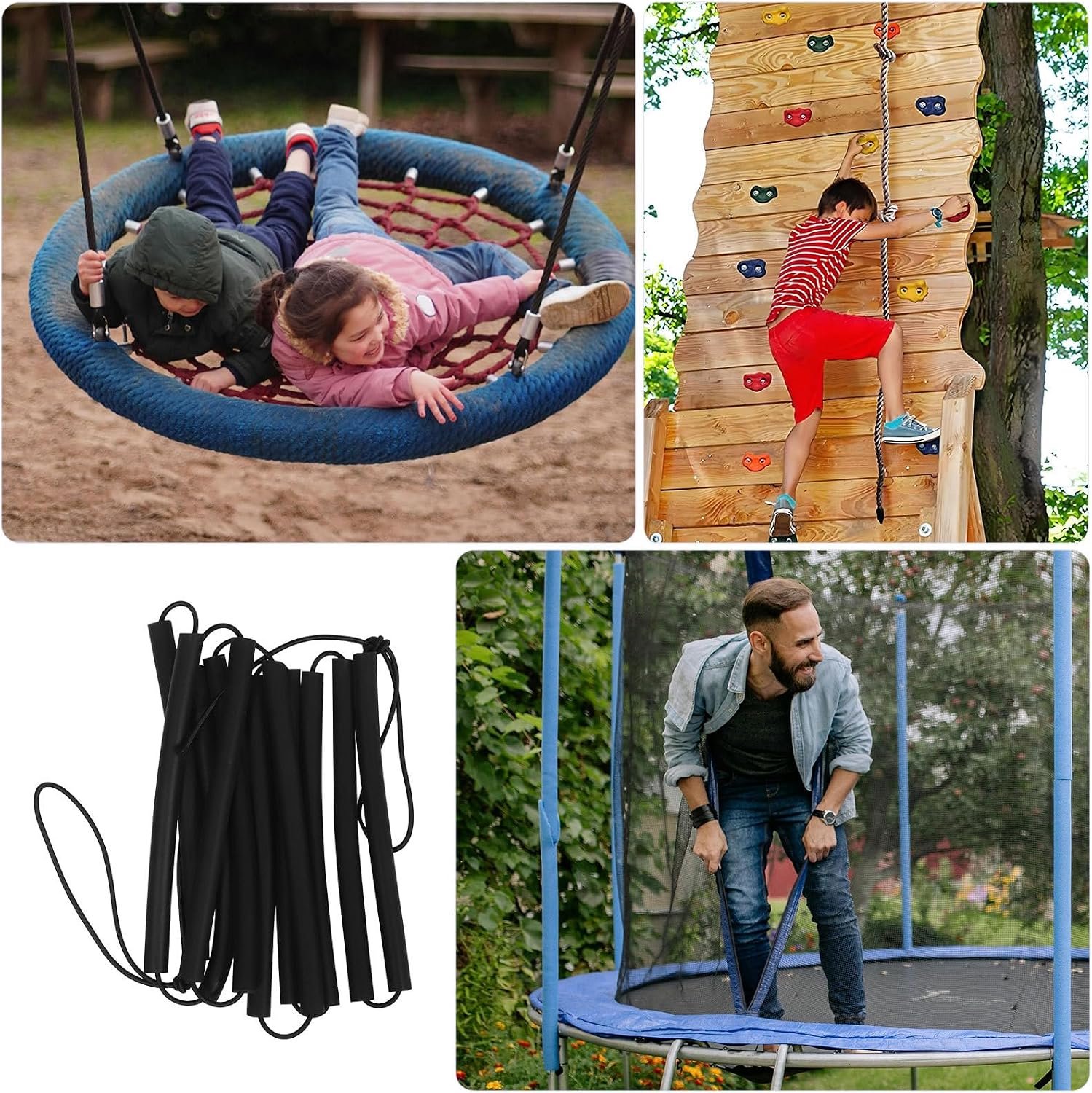 Happyyami Hoogspringkoord: professioneel trainingstouw met elastische schuimstaaf voor buitensporten - draagbaar springaccessoire voor atleten