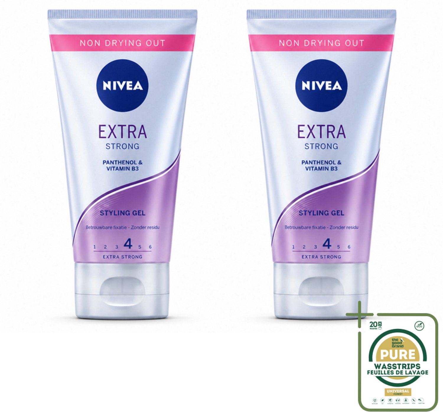 2 x NIVEA - Stylingsgel - Extra Sterk - Betrouwbare Fixatie - 150 ml - Wasstrips - Stylinggel - Haarfixatie - Haarvoeding - Haarbescherming - Gezond Haar