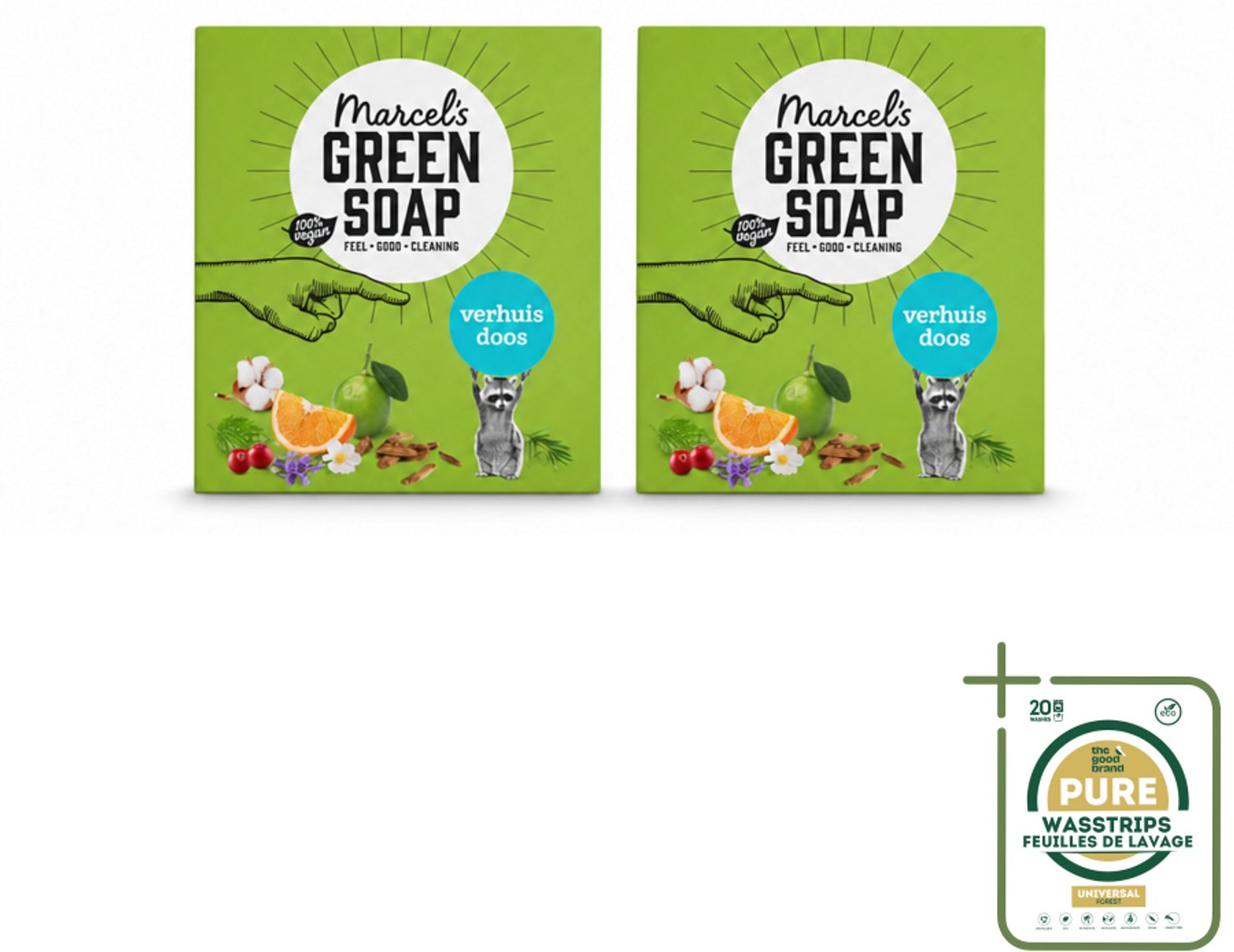 2 x Marcel's Green Soap - Verhuisdoos - Duurzaam Schoonmaken - Natuurlijke verzorging - 8 Zeepjes - Wasstrips - Verhuisdoos - Duurzaam Schoonmaken - Natuurlijke Reiniging - Schoonmaken - Milieuvriendelijk