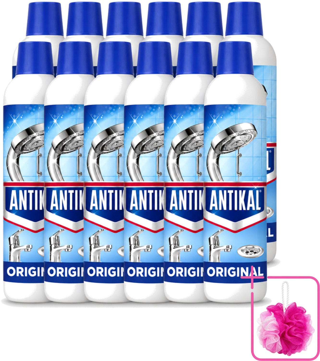 12 x Antikal Original Gel - Kalkreiniger - Extra Hechting - Diepwerkend - 750 ml - Bulkverpakking - Kalkreiniger - Douchemop - Kalkaanslag