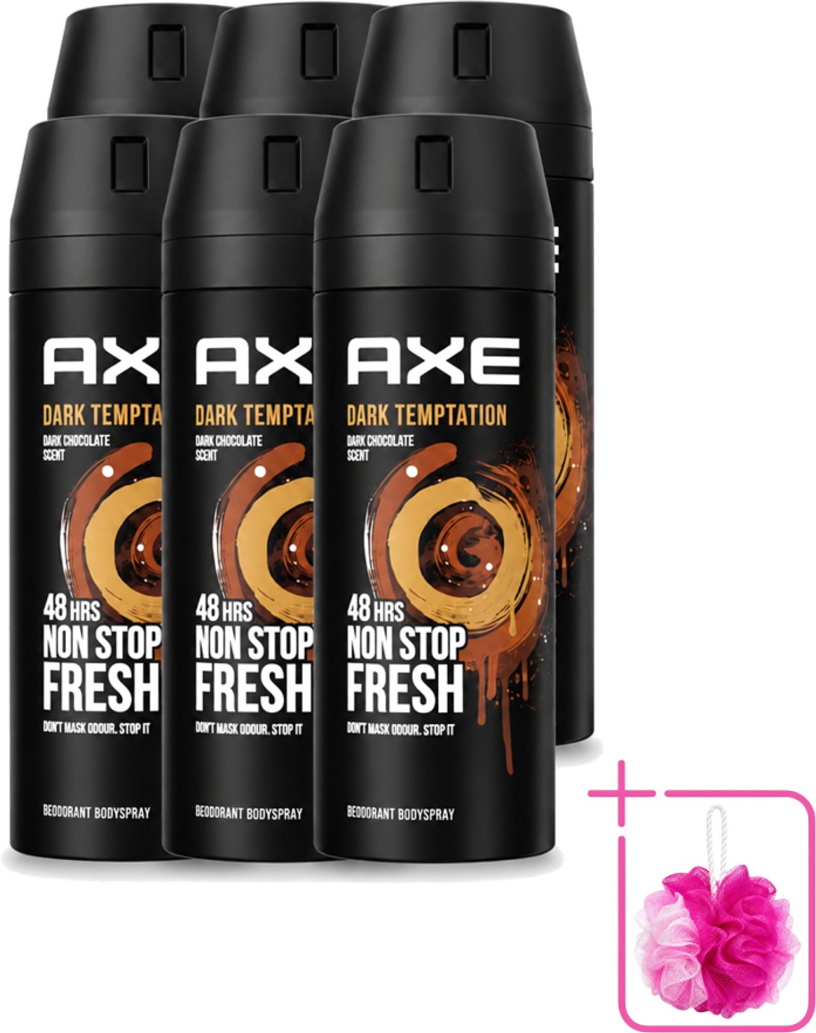 6 x Axe – Deodorant Spray – Dark Temptation – 150 ml - Bulkverpakking - Deodorant voor mannen - Warme geur