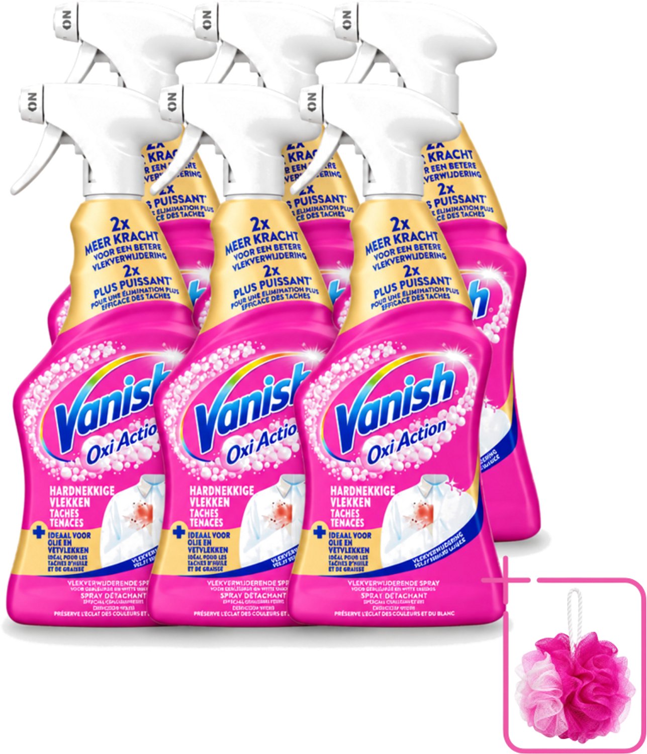 6 x Vanish – Vlekverwijderaar Spray – Hardnekkige Vlekken – 500 ml - Bulkverpakking - Vlekkenverwijderaar - Douchemop - Hardnekkige vlekken