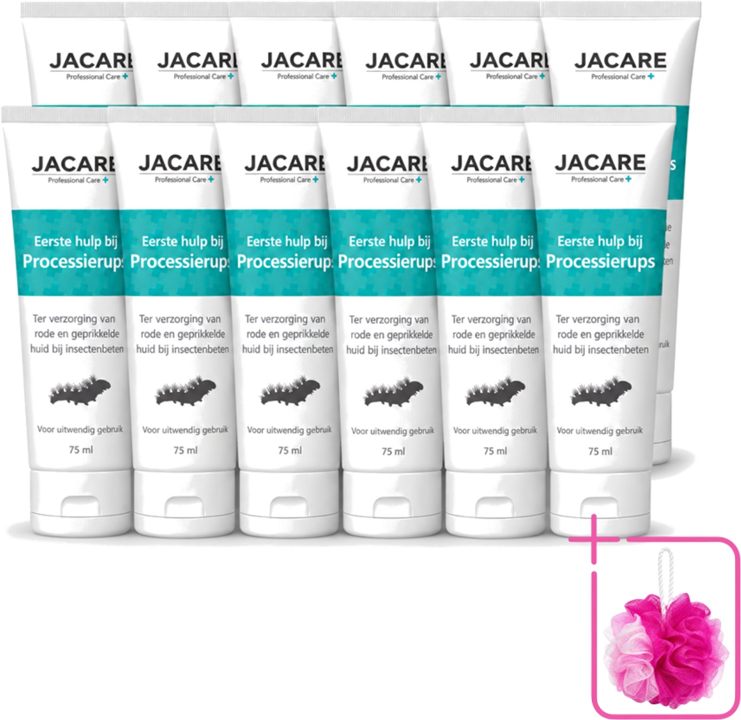 12 x Jacare – Gel – Processierups – 75 ml - Bulkverpakking - Processierups gel - Douchemop - Jeuk verlichting