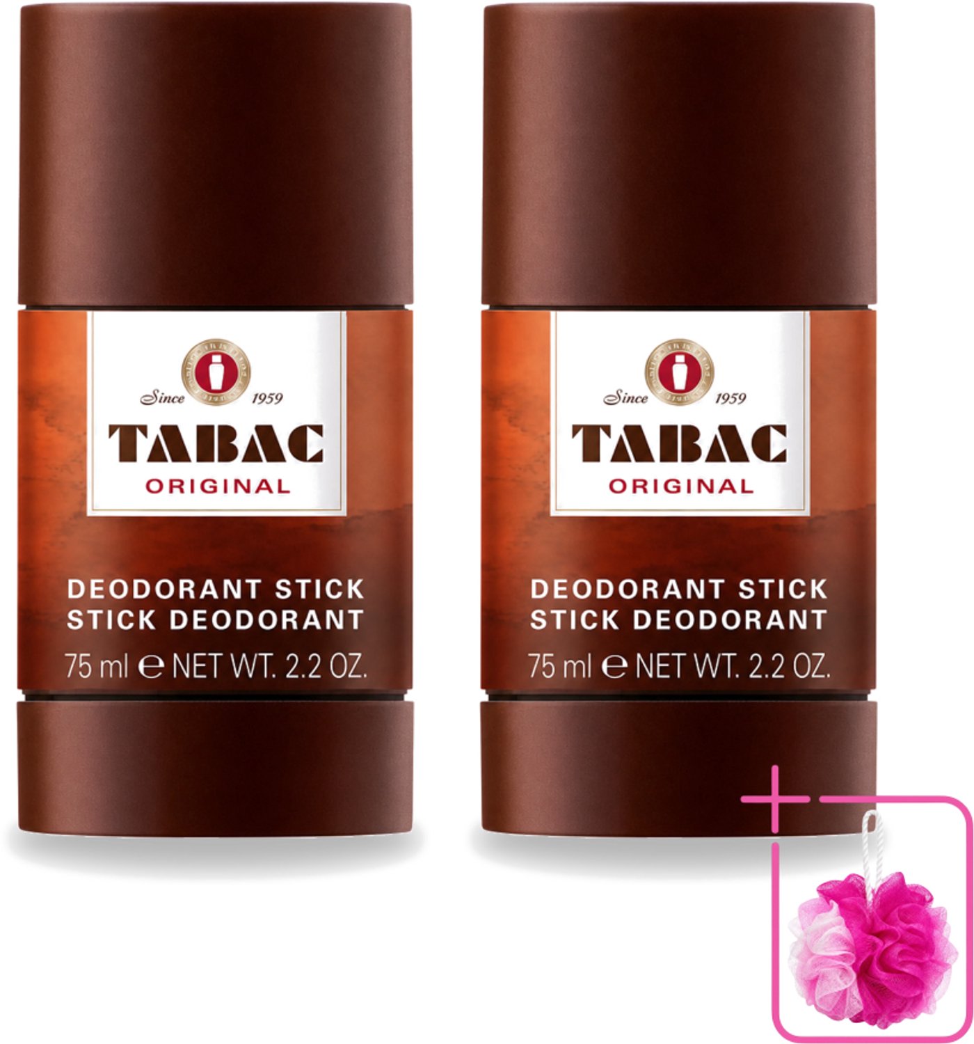 2 x Tabac Original - Deodorant Stick - Langdurige frisheid - 75 ml - Bulkverpakking - Deodorant Stok - Douchemop - Zweetvervoeging