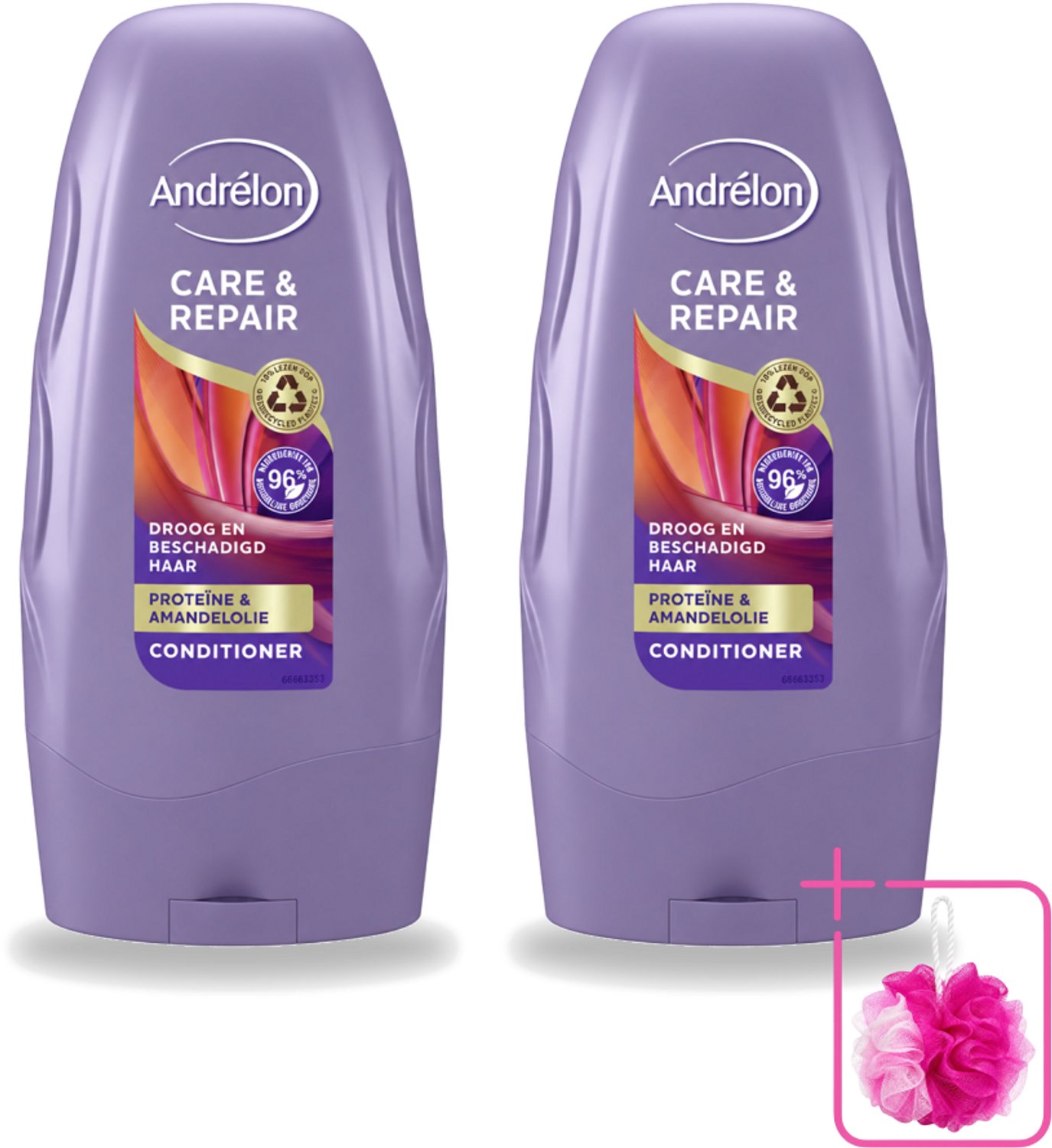 2 x Andrélon - Care & Repair - Conditioner - Voor Beschadigd Haar - 250 ml - Bulkverpakking - Haarkleur - Douchemop - Haarverzorging
