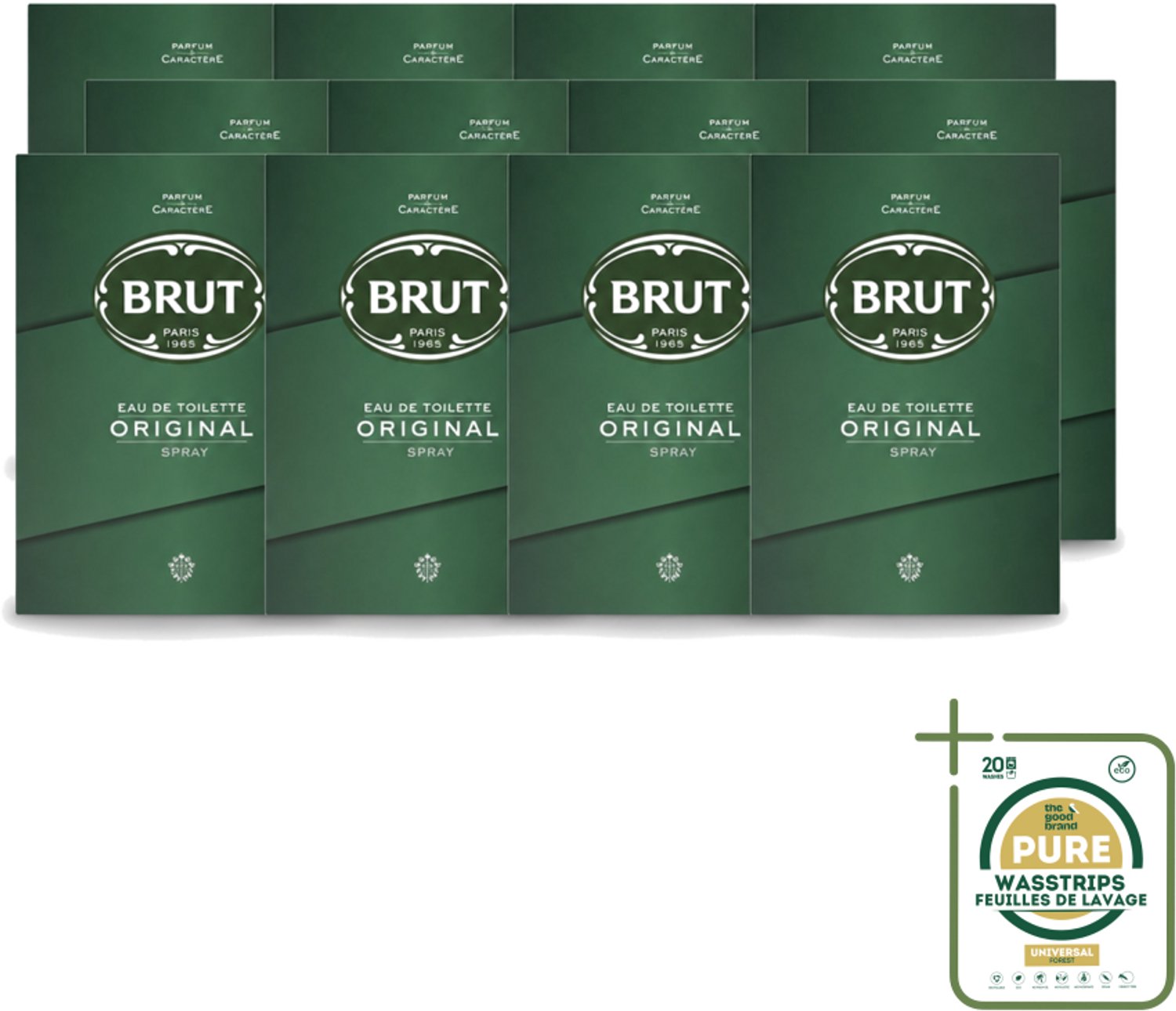 12 x Brut – Eau de Toilette – Original – 100 ml - Wasstrips - Brut Original Eau De Toilette - Kruidige Geur - Amber - Lavendel - Mannelijke Geur