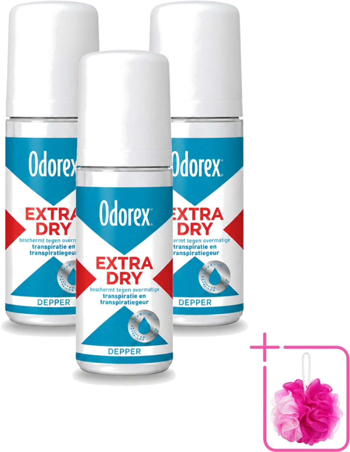 3 x Odorex Depper - Deodorant Roller - Extra Dry - Krachtige Bescherming - 50 ml - Bulkverpakking - Overmatig zweten - Droge oksels