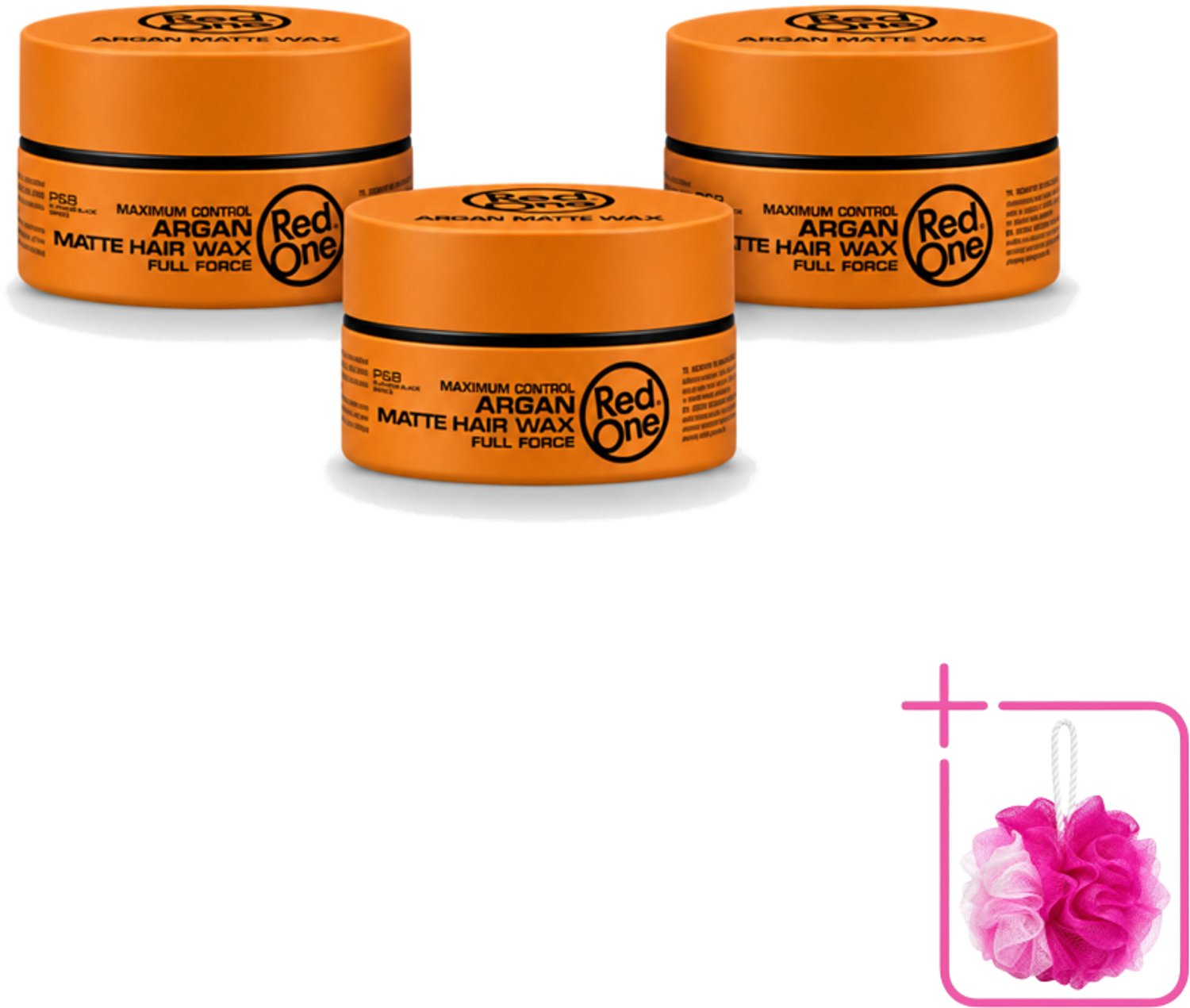 3 x Red One - Haarwax - Argan Matte - Verzorgende Styling - Voor Intensieve Verzorging & Matte Look - 150 ml - Bulkverpakking - Haarwax - Arganolie