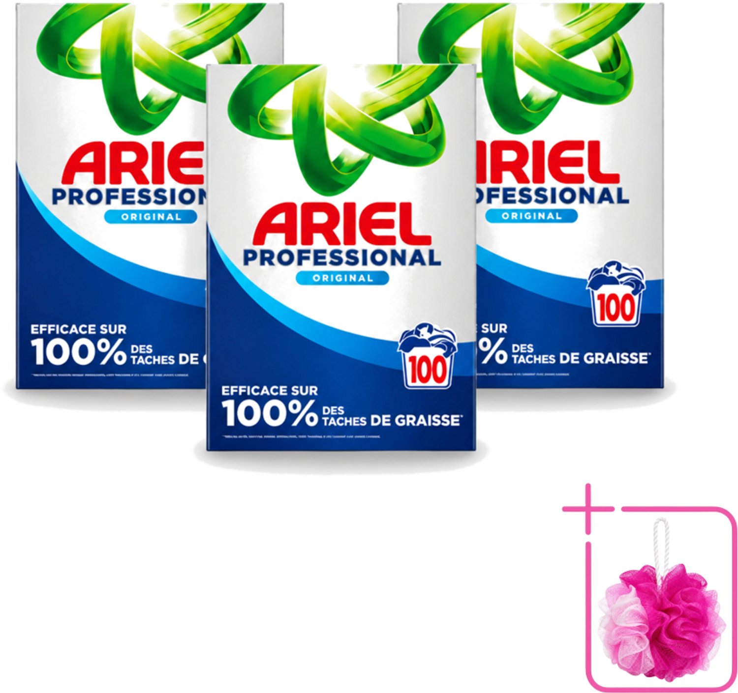 3 x Ariel – Waspoeder – Professional Regular – 100 wasbeurten - 5,5 kg - Bulkverpakking - Waspoeder - Douchemop - Wasmiddel