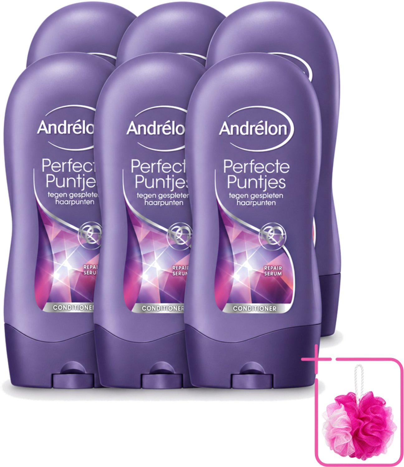 6 x Andrélon - Perfecte Puntjes - Conditioner - Tegen Gespleten Haarpunten - 300 ml - Bulkverpakking - Haarpunten beschermen - Douchemop - Haarpunten herstellen