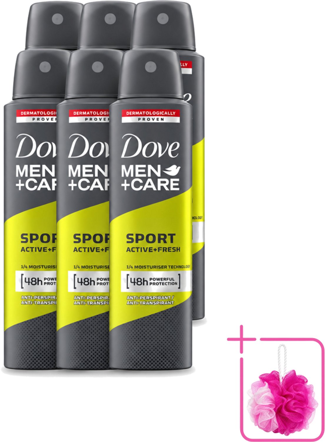 6 x Dove - Deodorant - Men Care Sport Active Fresh - Verfrissend en energiek - 150 ml - Bulkverpakking - Sport deodorant - Actieve mannen