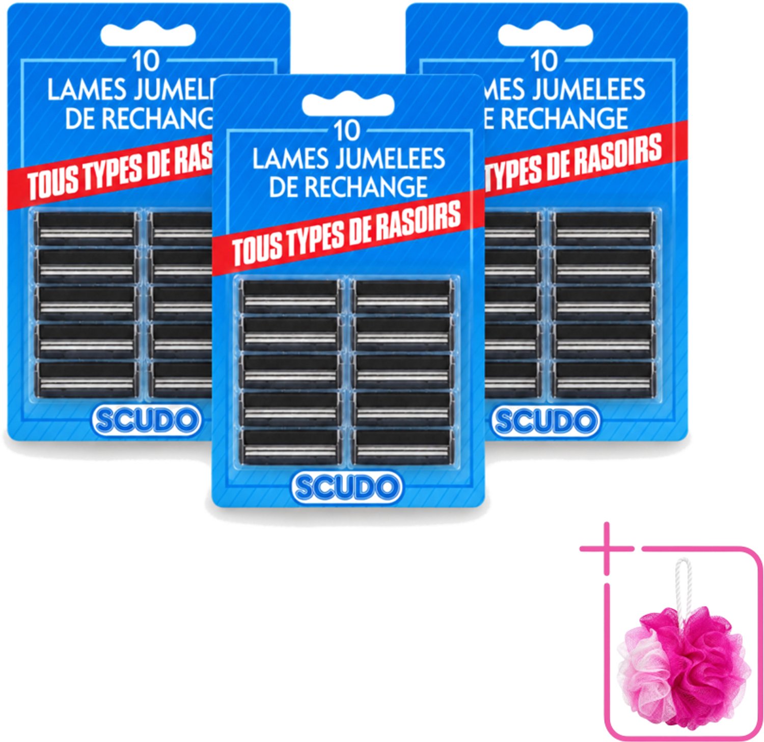 3 x Scudo - Scheermesjes - 2 Scheerbladen - Vervangmesjes voor Gillette G2 & Contour - 10 Mesjes - Bulkverpakking - Scheermesjes - Gillette g2