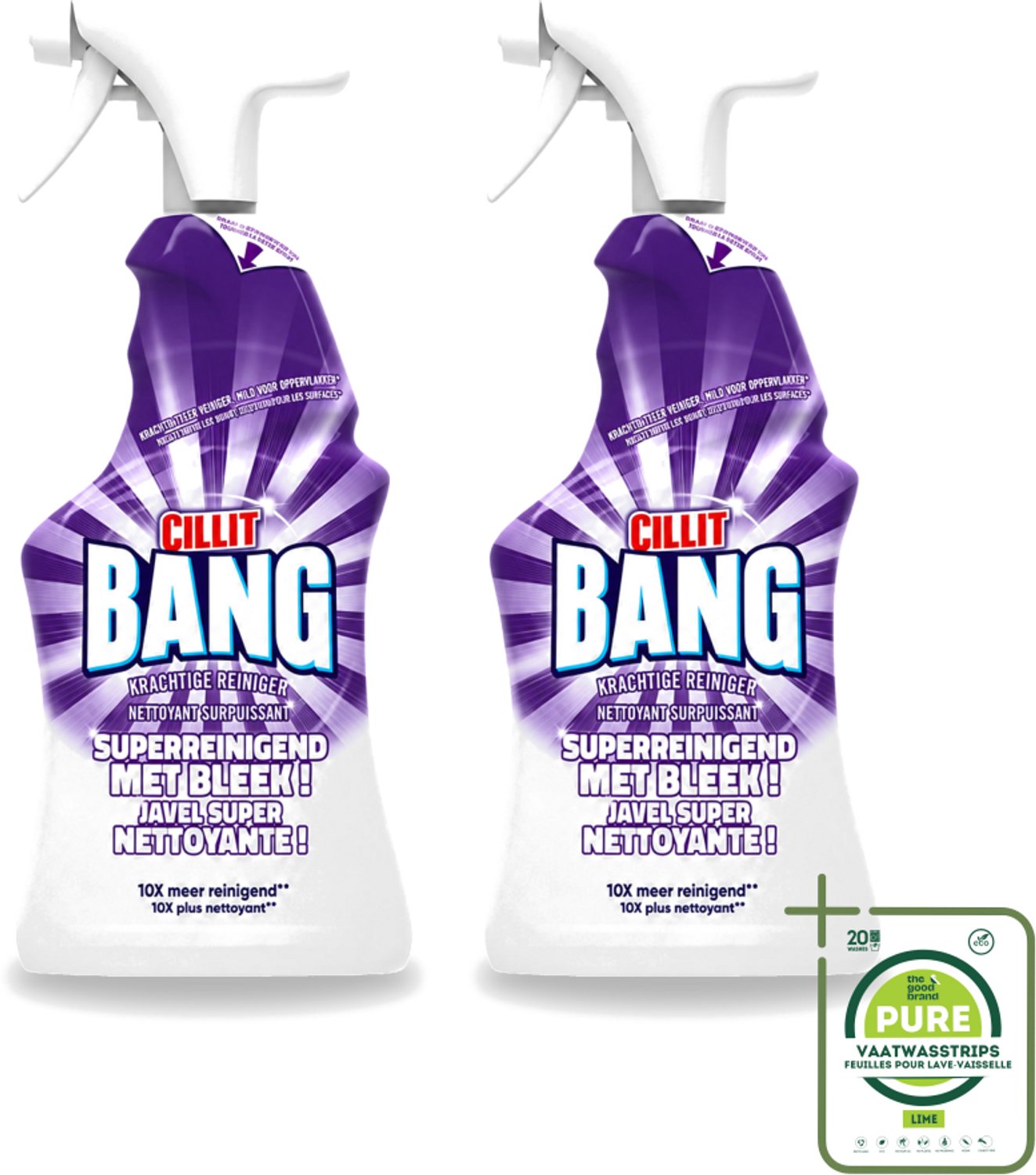 2 x Cillit Bang - Bleek - Verwijdert Hardnekkig Vuil - Sterke Bleekwerking - 750 ml - Grootverpakking - Schoonmaken - Reinigen - Hygiëne - Bleek - Reinigingsmiddel