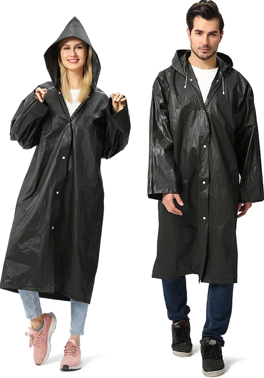 Merkloos Regenponcho 2-Pack - Lichtgewicht & Waterdicht met Capuchon