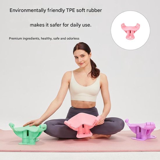 Bilspiertrainer - Bilspierlifter - Bekkenbodemtrainer - Yoga beenklemtrainer - Hulpmiddel voor slankere benen - Yoga-uitrusting - Herstelt de elasticiteit van de bekkenbodemspieren, geschikt voor benen, heupen en taille - Roze — afbeelding 3