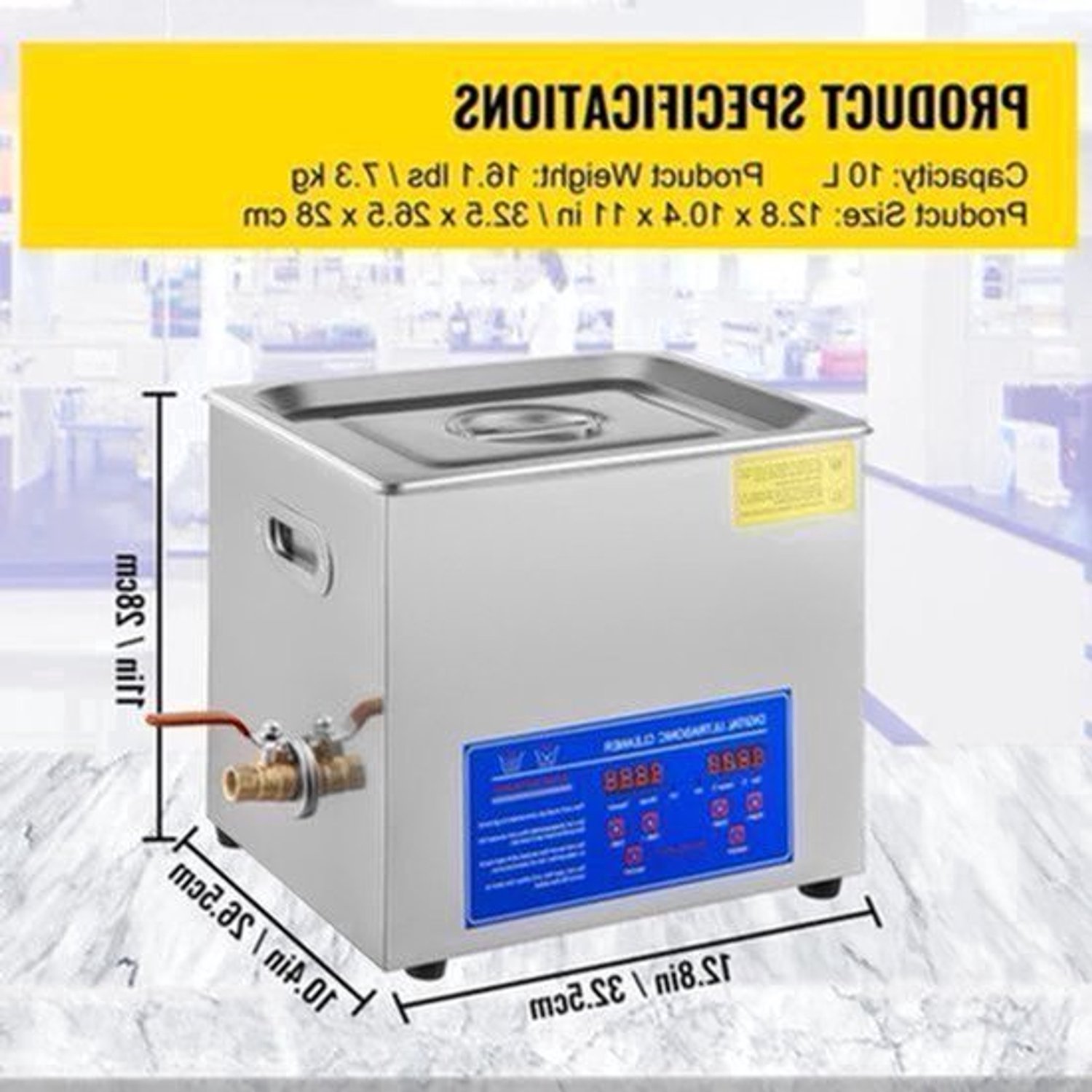 Ultrasoon Reiniger - Reinigingsapparaat voor Sieraden en Brillen - 10L - Ultrasone - Ultrasonic Cleaner - Professionele Draagbare Wasmachine - voor Sieraden, Gereedschap en Huishoudelijk Gebruik