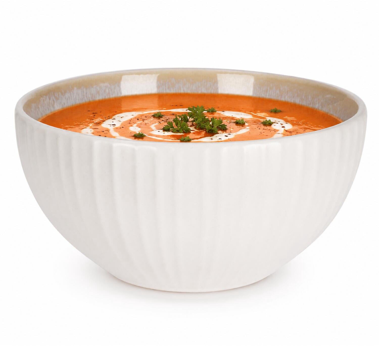 Siaki Soepkom Roman - wit - 14 x 8 cm - keramiek - kommetjes/schaaltjes - 500 ml