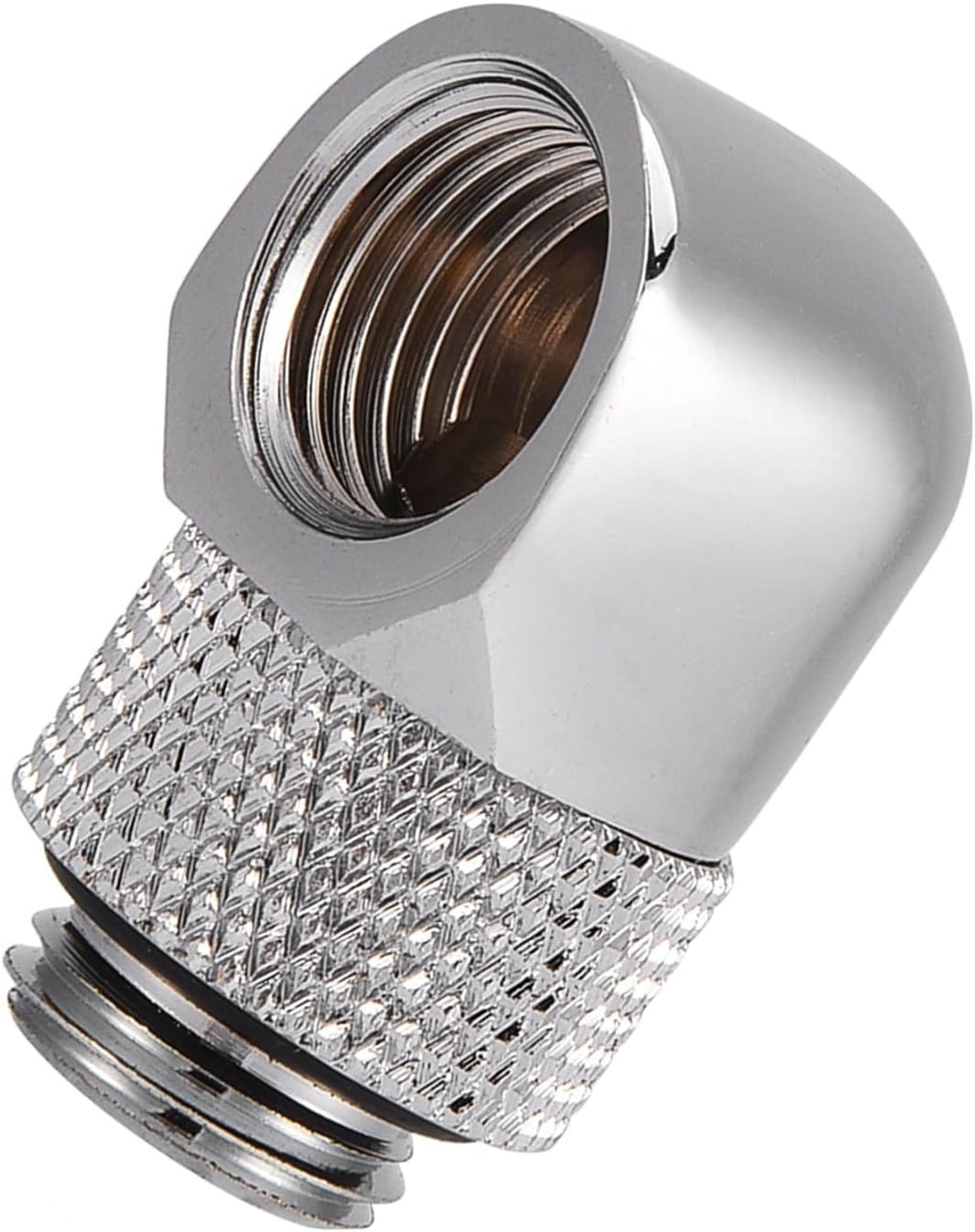 Annadue 90 Graden G1/4 Schroefdraad Elleboog Barb Fitting Zwart (SILVER)