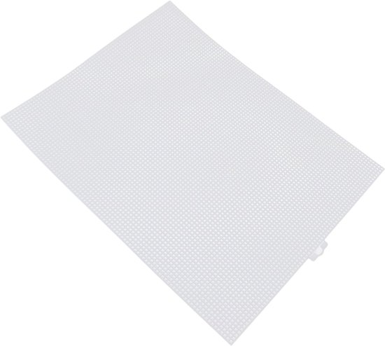 5 Stuks Plastic Gaas Canvas Vel 7 Stuks 33,5x26cm, Wit Plastic Canvas Ooggaas met 4 Breinaalden, Stevig Materiaal Geschikt voor Aquariumroosters, Het Maken van Bladwijzers, Onderzetters, — afbeelding 4