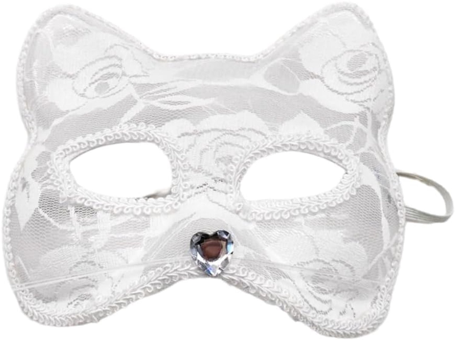 Venetiaans masker, kattenmasker, kanten oogmasker, gezichtsmaskers, Cawoman-masker, Halloween-masker, kattenkostuum, accessoires voor Halloween, cosplay, carnaval, party, 2 stuks, wit A