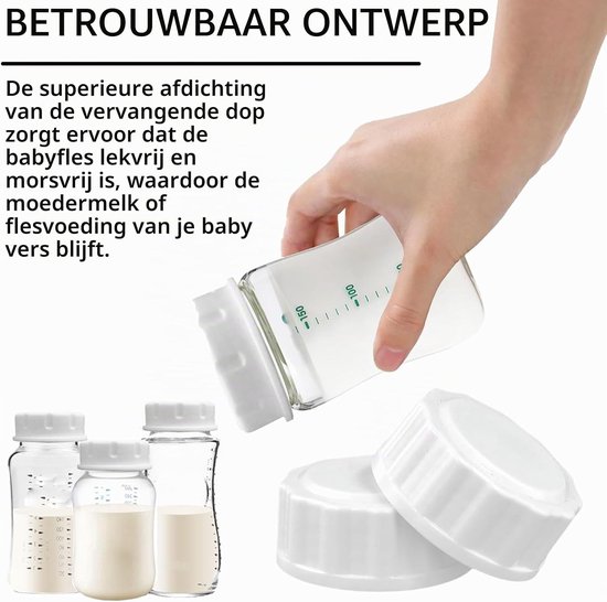 6 Pack Reiskapjes voor Flessen, Sluitingen voor Babyflessen, Vervangende Flesdoppen voor Brede Flessen — afbeelding 3