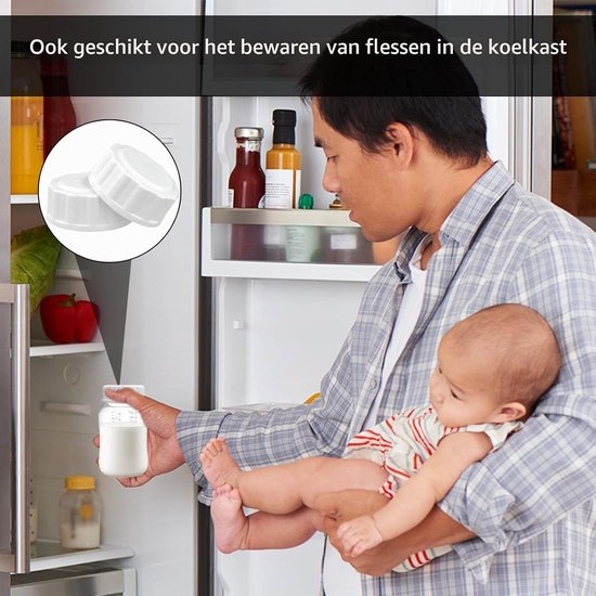6 Pack Reiskapjes voor Flessen, Sluitingen voor Babyflessen, Vervangende Flesdoppen voor Brede Flessen — afbeelding 4