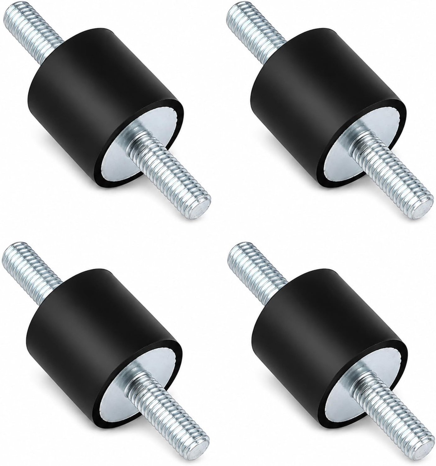 Pack van 4 Rubber Buffers M6, Dubbele Schroef Vibration Damper voor Compressoren en Motoren, Geluidsabsorberende Rubber Demper voor Diesel en Benzine