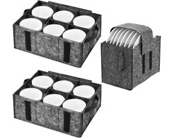 Rubberneck Vilt Bekershouders, Set van 3, Ideaal voor 6 of 12 Bekers, Perfect voor Kamperen, Motorhome en Vanlife, Donkergrijs