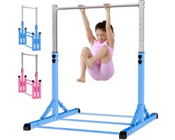 RokePro Gymnastiekbar, opvouwbare gymnastiekbar voor kinderen, trainingsstaven voor thuis, in hoogte verstelbaar, stabiele stalen constructie, antisli