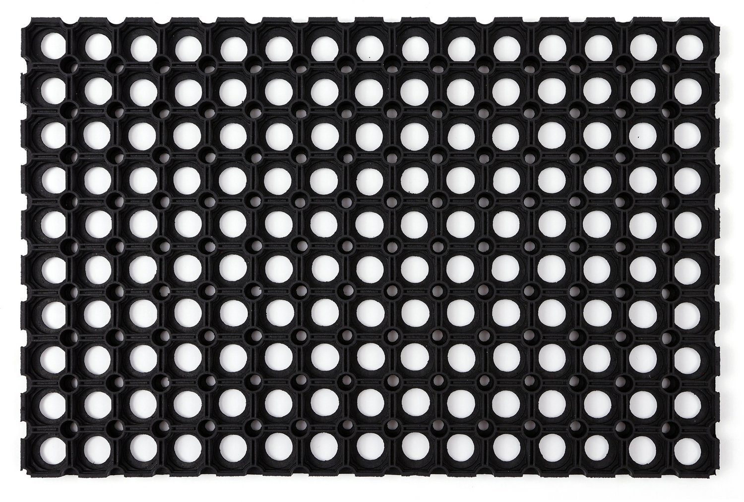 Ażurowa rubber deurmat zwart 45x75 cm, dik 22mm